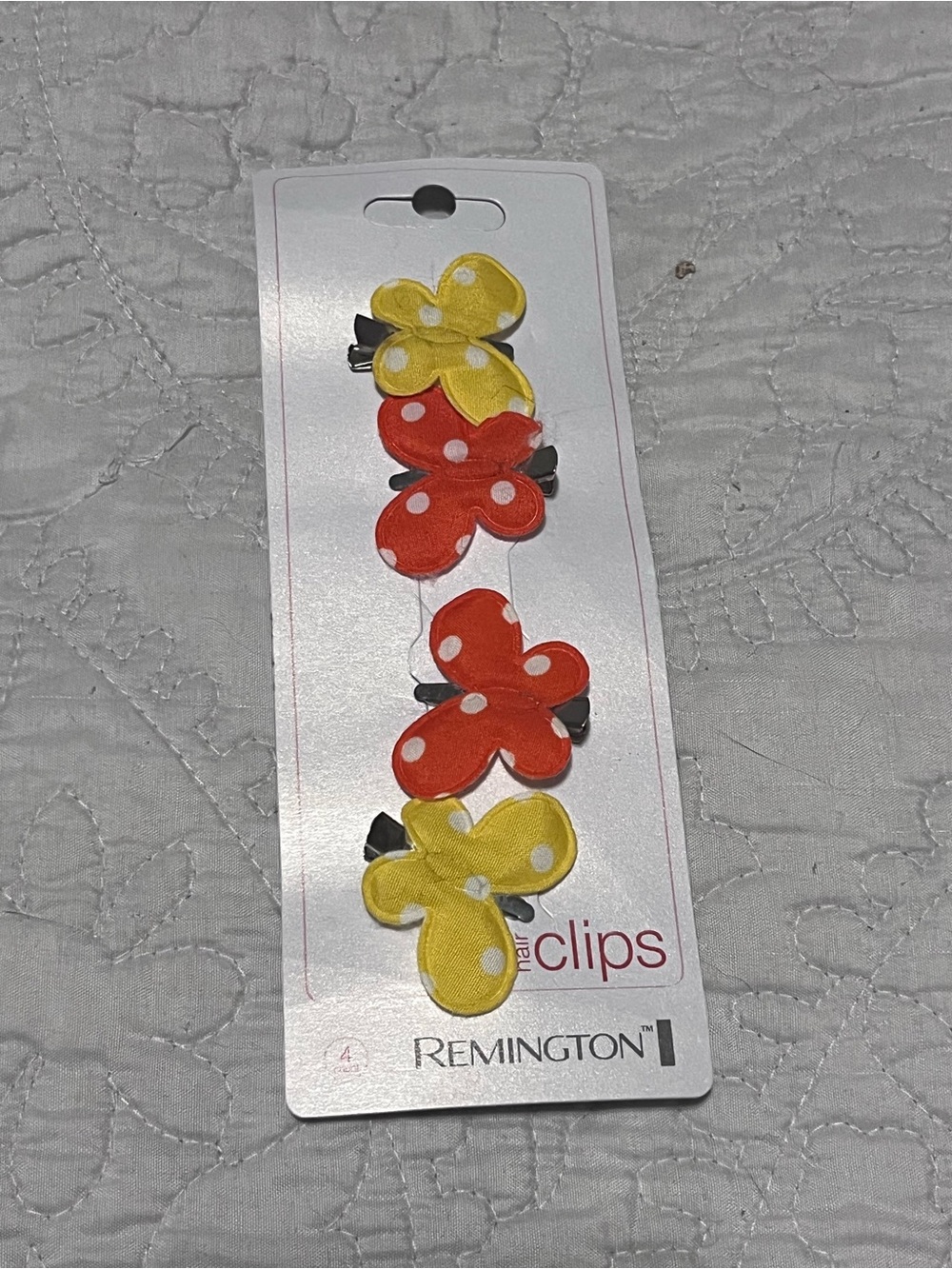 Remington Yellow & orange Polka Dot butterfly Hair Clips - 4 Pack